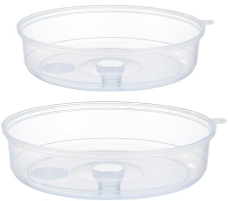 ULTECHNOVO 2Pcs Microwave Plate Cover for Food Splatter Guard with Steam Vents Heat Resistant PP Lid for Bowls and Dishes Transparent Kitchen Microwave Covers 9in and 6.7in Set