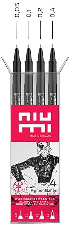 niumi Pigmentliner Starter Set 1-4 Fineliner 0.05/0.1/0.2/0.4mm - schwarz