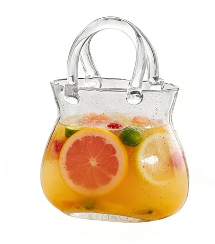Purse Glass Vase - Transparent Cup Shaped Drinking Bag, Large Capacity Vase, Elegant Decorative Piece, Decorative Vases | For Weddings Cocktail Living Room Bedroom Official