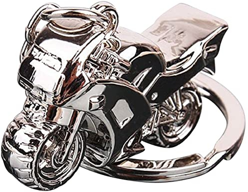 Sportigo Motorrad Schlüsselanhänger in der Farbe Silber | Bike Motorradfahrer Geschenk Geschenkidee / Schlüssel Anhänger