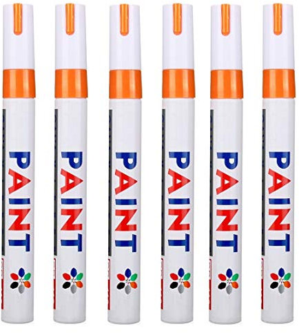 Hallenwerk Orang 6X Stück Reifen Stift Reifenmarker Auto, Motorrad, Fahrradreifen Reifenmarkierungsstift Reifenstift Marker Stift Beschriftung wasserfest wetterfest -101934
