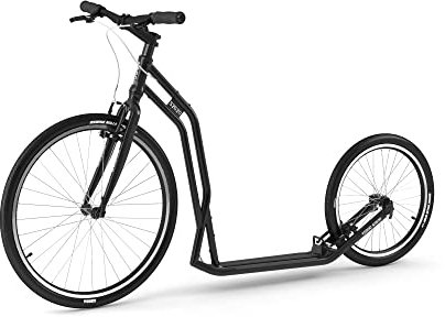 Yedoo S2620 Tretroller - bis 130 kg, Kickscooter mit Luftreifen 26/20 - Big Wheel Roller Scooter für Erwachsene, Dogscooter (schwarz)