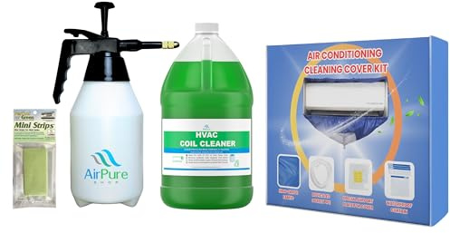 Complete Mini Split Cleaning Kit Featuring Nu-Calgon Evap Pow'r C Coil Cleaner & CleanAir Odour Treatment Tab - For Units Up To 39 Inches Wide
