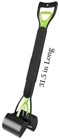 JINGUWU Dogs Pooper Scooper, 80 CM Long Handle Walking Poo Remover Grabber Picker for Clean Up Medium and Large Dogs Animal Waste or Garden Garbage, No Need To Stoop