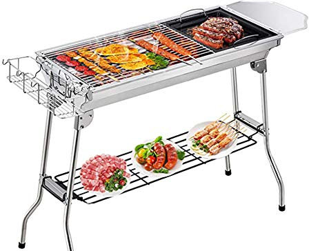 JTKDL Barbecue Griglia A Carbone Professionale per 5-10 Persone, Utensile BBQ Grill Barbecue Carbone Pieghevole per Picnic con Gli Amici,73 * 33.5 * 70CM