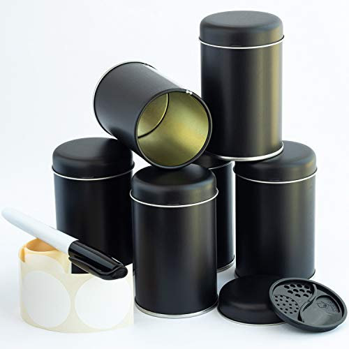 WachSam 12/24/48 Gewürzdosen Schwarz 175 ml mit 3-Fach Streueinsatz | Luftdicht verschließbar | Top Qualität aus Österreich und Deutschland