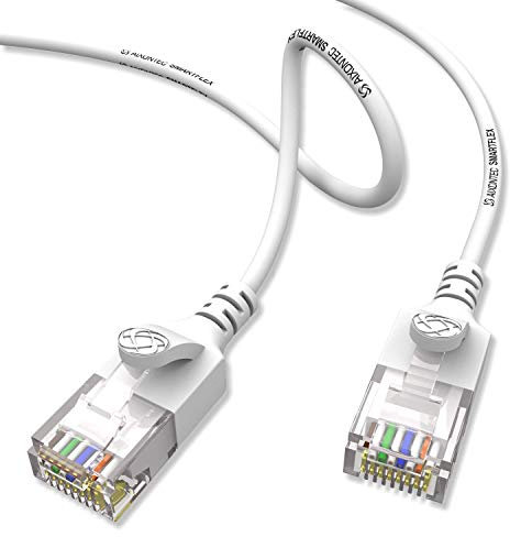 AIXONTEC 5 Stück 1 m Cat6 Gigabit Ethernet Netzwerkkabel Weiß dünnes lan Kabel mit 2,8 mm Kabeldurchmesser 250 MHz für Switch Router Modem Patchpanel Access Point X-box IP Kamera ps4 smart tv pc