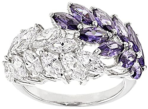 Délicat bijoux en argent bague de pierres précieuses pour femmes améthyste Zircon à la mode dame ornement de doigt anniversaire fête bijoux cadeau