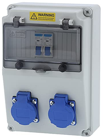 Distributore di alimentazione a parete scatola di distribuzione elettrica a 2 posizioni 16A 220-250V Distributore parete scatola elettrica esterna per cantiere di costruzione 25X16X(220-250V)