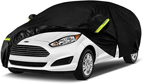 Telo Copriauto Sostituzione per Ford Fiesta 2008-2022, Copertura Auto Protettiva, Della Copertura Dell'auto, Telone per Auto Garage Completo Impermeabile Strisce Riflettenti per Garage Completo 210T