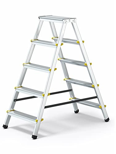 DWA Escabeau Double Pliable en Aluminium 5 marches