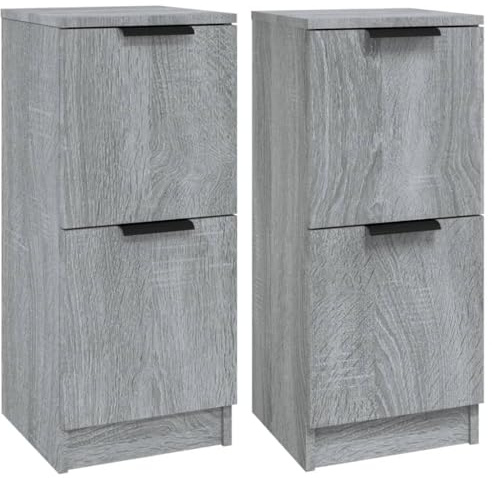 vidaXL Sideboards 2 STK. Grau Sonoma 30x30x70 cm Holzwerkstoff
