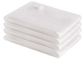 Bolsa Salva Espacio al Vacío 4 Unidades 60x90cm - Bolsas Almacenaje Ahorro Espacios para Guardar Ropa, Edredones, Almohadas, Mantas - Resistente Impermeable