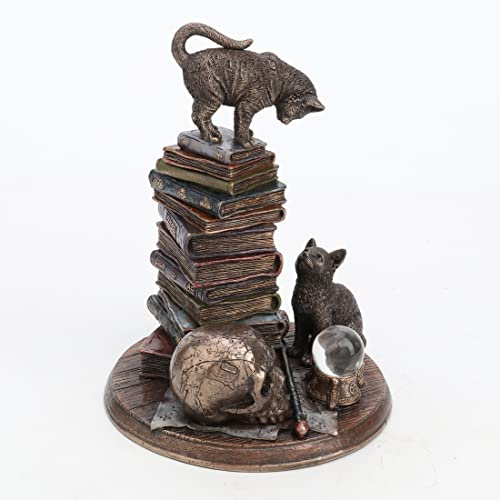 Veronese Design The Moral High Ground Katzenfigur aus Kunstharz, Bronze-Finish, 19,5 cm