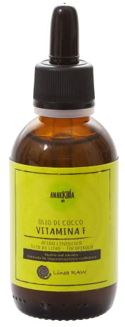 Siero capelli Olio di Cocco + Vitamina F - Con Acido linoleico, Olio di Lino e Tocoferolo - Per Capelli Ricci, Lisci Mossi, Cuoio Capelluto Grasso, Con Desquamazione - 50 ML