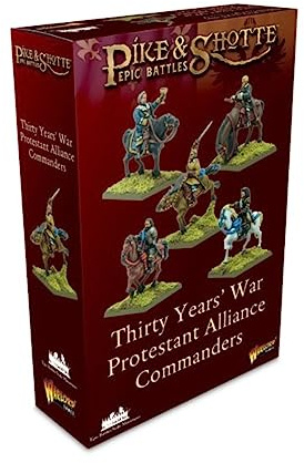 Warlord Games Protestant Alliance Commanders – Miniatyrer i episk skala för Pike & Shotte mycket detaljerad trettio år krigstid för bordsspel