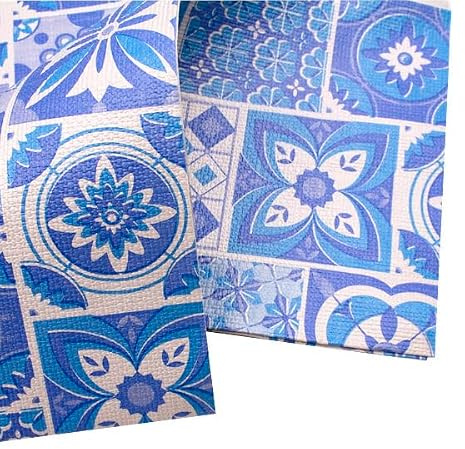 SOLEPLASTIC Tovagliette Carta Monouso 100x100 Cm Tovaglia Carta A Secco Per Feste Goffrate Maioliche Blu Esterno Idrorepellente (25)