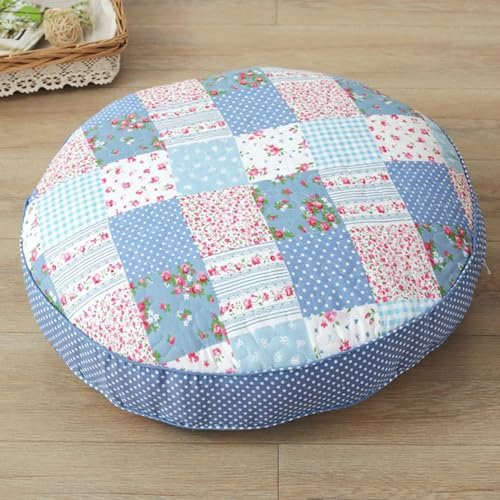 Konsilsa Dickes Sitzkissen, bequemes rundes Stuhlpolster, abnehmbares, waschbares Stuhlkissen, Bodenkissen, Sitzerhöhung für Wohnzimmer (Color : E, Größe : Diameter:53cm(21in))