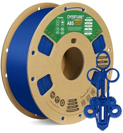 OVERTURE Filament ABS 1.75mm, 1kg Spule (2.2lbs), Maßgenauigkeit +/- 0.03 mm, für 3D-Drucker(Blau)