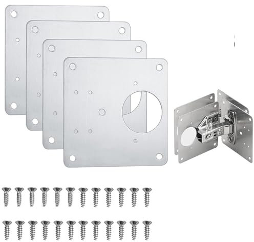 Scharnier-Reparaturplatte, Schrank-Türscharnier-Befestigungsplatte, Schrankscharniere, Reparaturwerkzeug, Reparatur, Türverkleidung, Verbindung, 1/2/4/10 Stück (Color : 10Pcs)