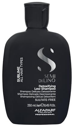 ALFAPARF MILANO Semi di Lino Detox Clarifying Shampoo for Product Build Up, Oil, and Hard Water - Sulfate Free Shampoo - Deep Cleaning Scalp Impurity Remover (8.45 fl oz)