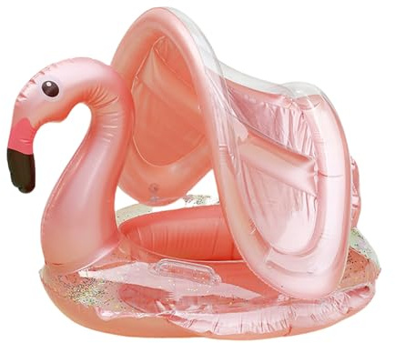 Aufblasbarer Baby-Schwimmring, Flamingo, Baby-Pool-Schwimmer für Kinder im 1–5. Geburtstag, rosa Schwimmring mit Sicherheitssitz, schwimmend für 6–36 Monate, Kleinkinder