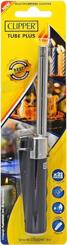 Clipper Tube Long Reach Safety Lock Adjustable flame Refillable Lighters for Candles Cookers Kitchen BBQ Camping Fire Multi-colour@Divine UK