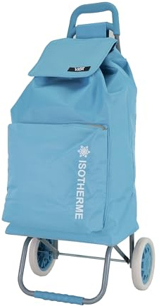Chariot de Courses Vida CV605 2 Roues Poche ISOTERME Leger Pratique Solide Pas Cher qualitatif Grosse contenance (Bleu Claire (Ciel))