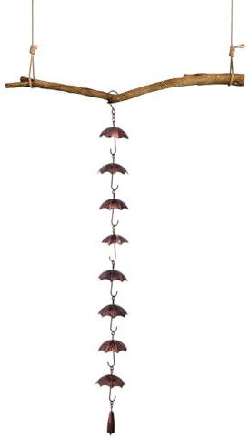 Regenketten für Dachrinnen, dekorative Regenschirm-Regenkette – Regenketten für Dachrinnen, 100 cm Regenketten für draußen, Haustraufen, Garten