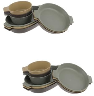 BESPORTBLE 2ensembles Vaisselle Réutilisable Plastique Kit De Et Assiettes Portables Pour Pique- Camping Et Dîners Extérieur