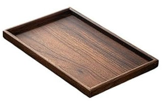 Vassoio da tè cinese in legno di noce per tavolino da caffè, grande vassoio quadrato da dessert con contenitore per tè in legno massello, tagliere per salumi artigianali per uso domestico