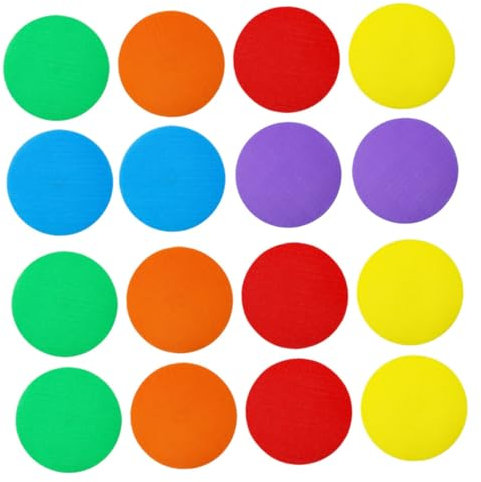 Tofficu 24stücke Bunte Teppichkreise Bodenpunkte Runde Teppichaufkleber Pädagogische Teppichmarker Aufkleber