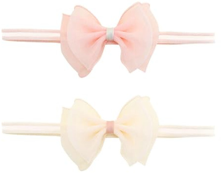 2 Fasce Per Capelli Con Fiocco, Fasce Per Capelli In Chiffon, Accessori Per Capelli Per Bambini, Fasce Per Neonati Carine, Accessori Per Abbigliamento
