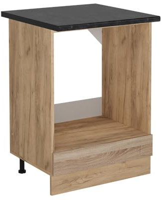 Vicco Herdumbauschrank R-Line, Herdschrank, Sonoma, 60 cm, AP Anthrazit