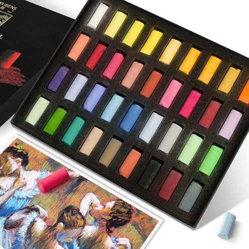 Pastelli morbidi 36 colori – Set di pastelli secchi per artisti, ideale come gessi colorati per lavagna e gessetti colorati per capelli per bambini – Perfetto per disegno e colorazione temporanea.