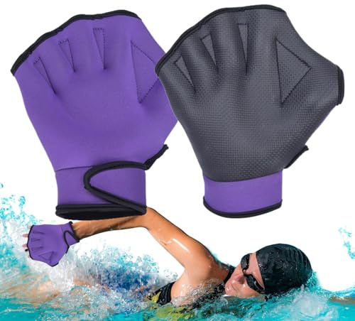 Gants de natation pour femme, gants Web pour nager | Gants de natation Mittens Aquatic | Équipement de plongée d'entraînement de natation, sans mitaines en caoutchouc qui s'estompent pour entrer