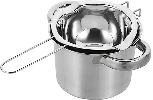 GRIRIW Double Boiler Pot Set Stainless Steel 16cm Outer Pot 600ml for Chocolate Candy Butter Cheese Melting Cooking