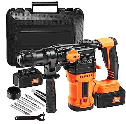 Trapano a percussione rotativo 20V Max Drilling, 26mm 3 modalità SDS-Plus Martello demolitore a batteria for scheggiatura di calcestruzzo, Potente ed efficiente