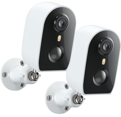 GALAYOU Security Camera Outdoor Wireless, 2K Security Camera Battery Operated, Smart House Home CCTV Systems, Color Night Vision, PIR Detection, Cloud & TF Card Storage, IP65 Waterproof (2 Pack)