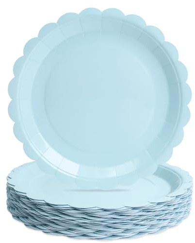 PARTY GO Pappteller Blau 23cm 50 Stück, Partygeschirr für 50 Gäste Kindergeburtstag Jungen und Mädchen Party Dekoration