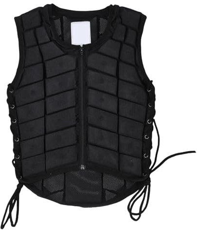 Fockety Reitweste, Unisex, verstellbarer Körperschutz für den Reitsport, bequemer Reißverschluss, schwarze Schutzweste für Erwachsene, Jungen und Mädchen (CS)