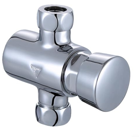 Valvola doccia cromata a chiusura automatica con controllo del tempo, sistema di soffione doccia in ottone, valvola di controllo dell'acqua a pulsante con finitura cromata per centro sportivo piscina