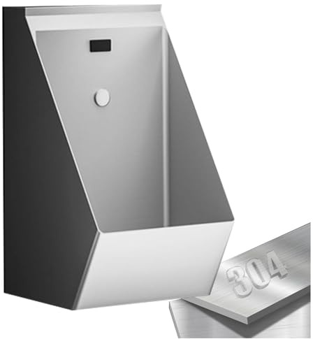 Urinario de pared de acero inoxidable para hombre, diseño comercial, adecuado para inodoros públicos, baños, garaje y bares