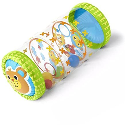 Yechiry Aufblasbares Krabbelrollerspielzeug für Kleinkinder, Babyroller mit Bällen und Glöckchen, Entwicklungsspielzeug für 3 Monate Bis 3 Jahre Alte Babys, Ideal für Gleichgewichts- und Kraftübungen