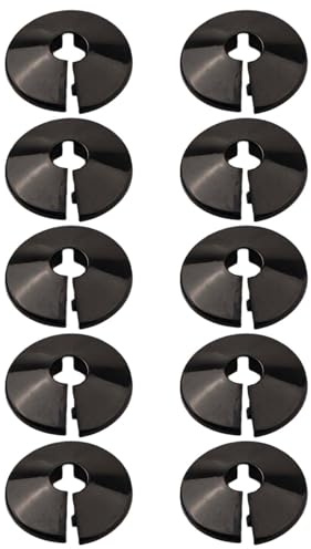 NbgrvB Heizkörperrohrabdeckungen, Kunststoff, 15 mm, Rohrmanschetten, 4,5 cm Außendurchmesser, 1,5 cm Innendurchmesser, hitzebeständig, zum Schutz von Wassergasleitungen, Schwarz / Schwarz, 10 Stück