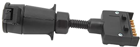 ANGGREK Spina Adattatore per Rimorchio, Connettore Rotondo da Femmina a Maschio Piatto a 7 Pin in ABS Resistente e Metallo per Roulotte e Barche