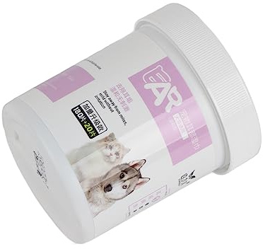 SENECESLI Hundöronservetter, 180 St öronrengöringsservetter för Hundar och Katter med Aloe Vera och Allergivänlig Formel, Tar Bort Vaxklådalukt, Förebygger öronkvalsterinfektioner,