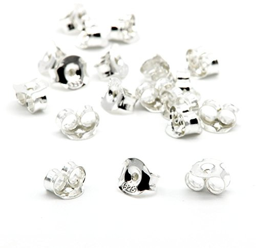 NaturSchatulle Ohrstecker Butterfly Verschluss 100% Sterling Silber 925 I 2 Paar I Ohrstopper Basteln Selber Machen Pousetten Schmuckherstellung