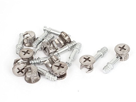 Aexit Möbelbeslag 13mmx10mm Combo Skruv Excentrisk hjulkontaktuppsättning 10 st(Connecteur de roue excentrique à vis combo 13mmx10mm pour accessoires de meubles, 10 pièces