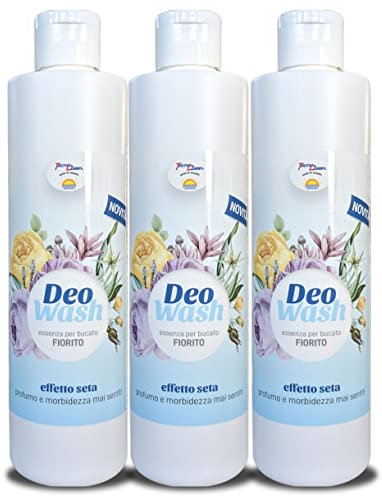 Deo Wash - Essenza Profuma Bucato concentrata, igienizzante, ammorbidente, Dona ai tuoi capi profumo e morbidezza mai sentiti (Fiorito) - Pack Da 3 pz 250 ml